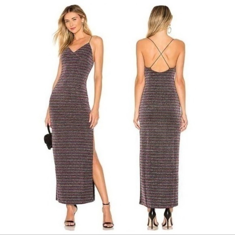 REVOLVE Striped Maxi Dress - Black and Pink